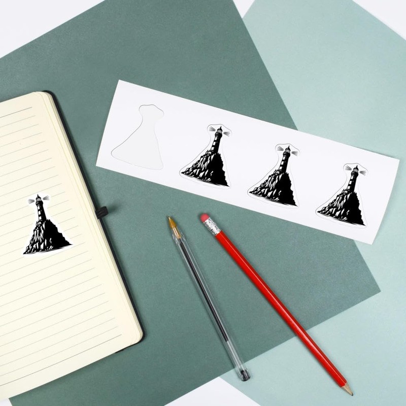 4 x Small 50mm 'Coastal Lighthouse' Permanent Sticker Decals for