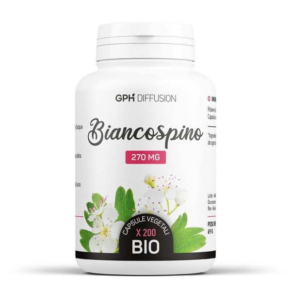 Biancospino Bio - Crataegus monogyna - 270mg - 200 capsule vegetali