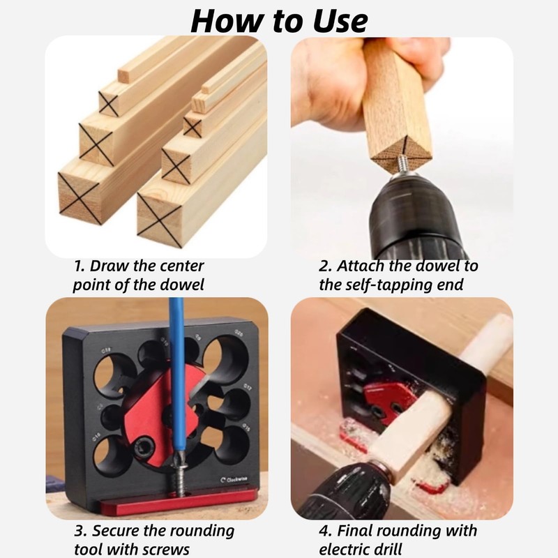 8 Pieces Dowel Maker Jig Kit with Carbide Inserts Imperial