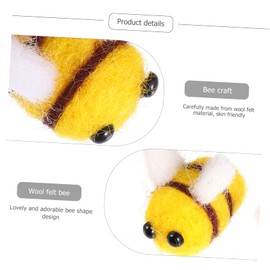 Garneck DIY Bee Craft Ornament Wool Felt Bee Decorations for Home 10pcs Bee Craft Balls Embroidery Thread
