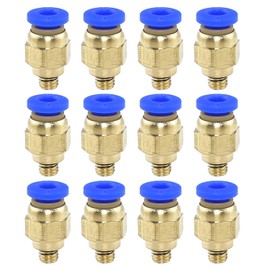 Bxian 12PCS PC4-M5 Pneumatic Air Straight Quick Connectors Industrial Pump Fittings for 4mm Outer Diameter Nylon Tube M5 Threaded Push in Coupler