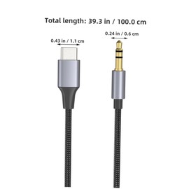 Mipcase Type C to Audio Connector Cable Aux Conversion Wire for Headphones and Speakers Durable Design Broad Compatibility Tangle for Car and Home Use