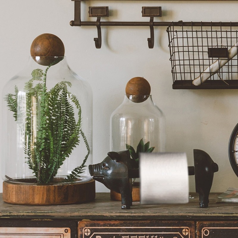 NIKKY HOME Rustic Farmhouse Foamex Pig Paper Towel Holder -