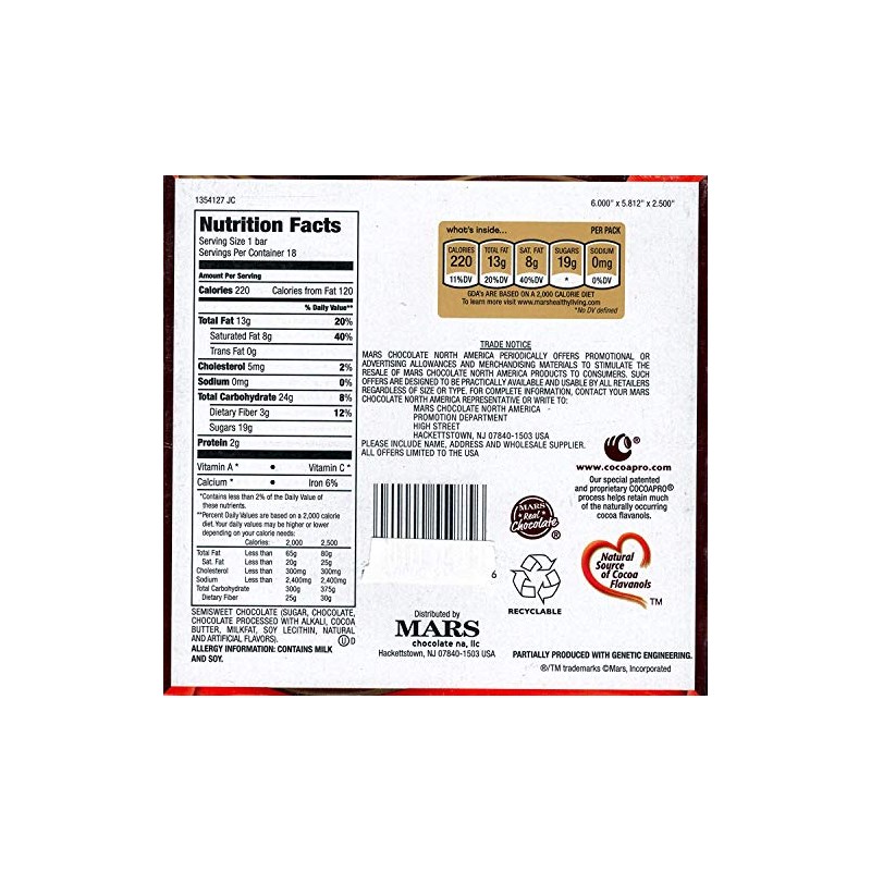 Dove Dark Chocolate Silky Smooth: 18 Bars of 1.44 Ounce