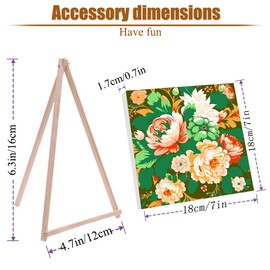 2 Pack Framed and Easel Easy Paint by Number for Adults Canvas,Flowers Paint by Number Kits for Beginner,DIY Acrylic Oil Painting Kits for Home Table and Gift for Wall Decor 7x7in