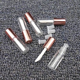 LTKJ - Paquete de 25 recipientes de 1,2 ml, bonitos tubos vacíos de brillo labial, mini botellas de bálsamo labial recargables transparentes con inserciones de goma y 3 pipetas de transferencia para