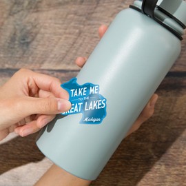 Die Cut Sticker Great Lakes, Michigan, Take Me to The Great Lakes, Simply Said, Contour Vinyl Sticker 1 to 3 inches (Waterproof Decal for Cars, Water Bottles, Laptops, Coolers), Small