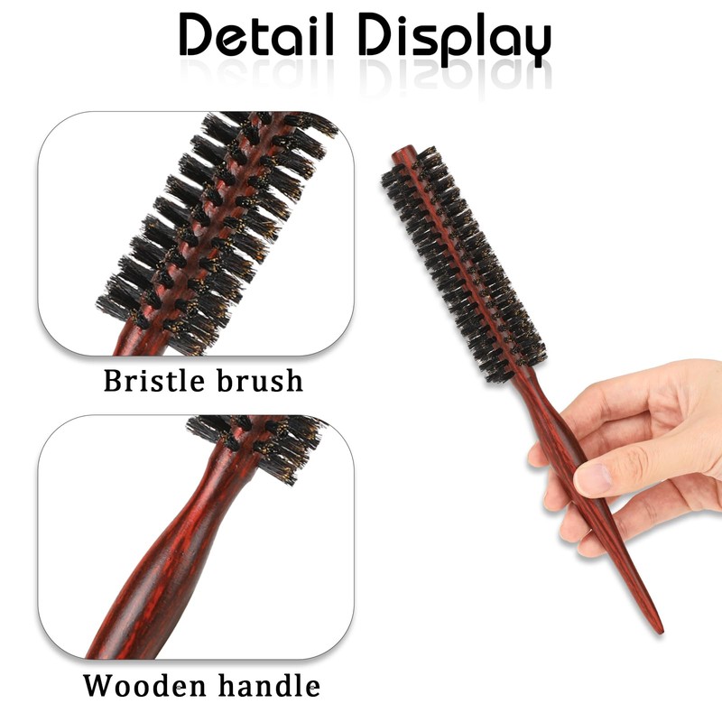 Mini Bristle Beard Brush for Men 2.7 cm Round Brush