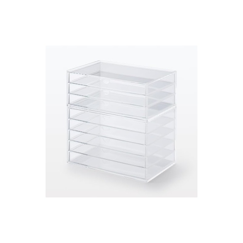 MUJI - Funda de almacenamiento de acrílico con 3 cajones,