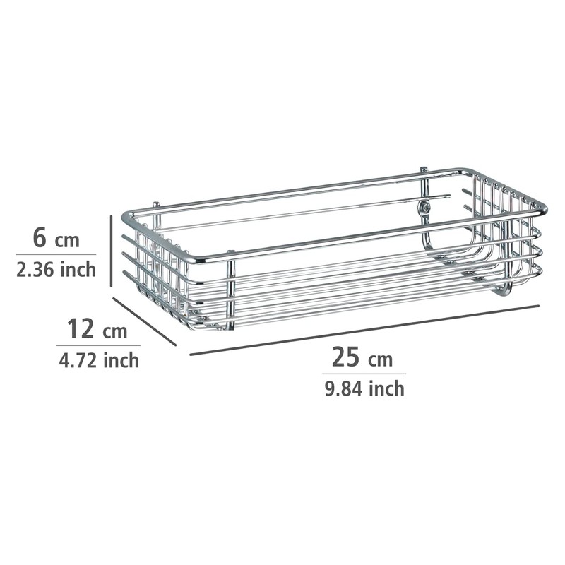 Wenko 16823100 Universal shelf Milano zur Wandmontage, Metal Steel, 25