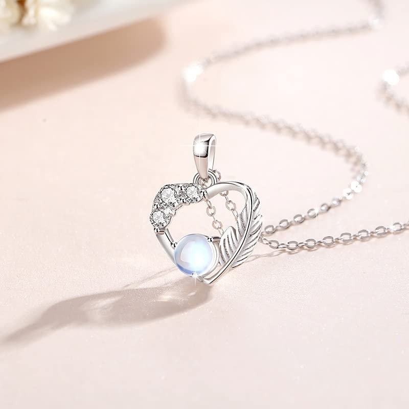 Nicoiro NSPN28 Pair Necklace, Wings, Moonlight, S925, Matching Couple, Sterling