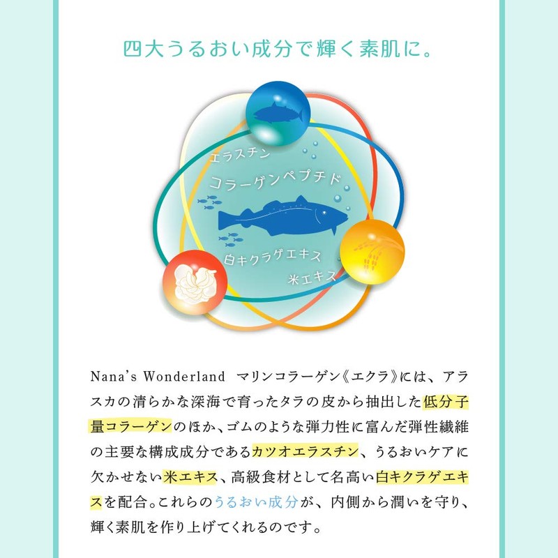 【リニューアル】国産 アラスカ深海タラの皮由来 低分子 マリン コラーゲン 《エクラ》 スティック 210g (7gX30本) 香料