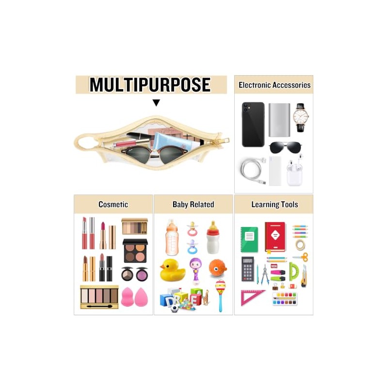 izuzta - Bolsa de maquillaje transparente para mujeres y niñas,