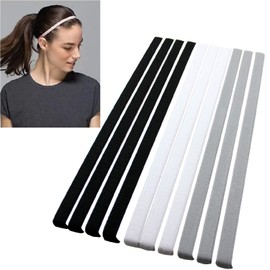 Diademas deportivas para niñas, antideslizantes, agarre atlético, elástico, para guía de sudor, al correr, fútbol, baloncesto, yoga, tenis, ciclismo, paquete de 10 (negro, gris y blanco)