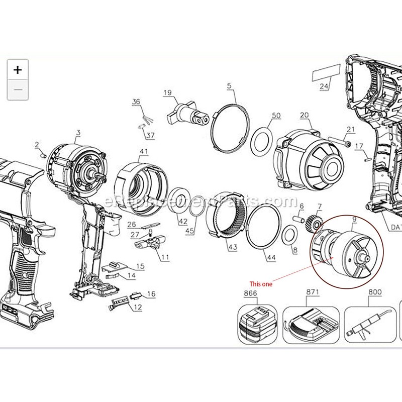 N851243 N415871 Mechanism Impactor assembly for DEWALT DCF899 DCF899HB DCF899H
