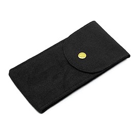 SH SHAKRA HEALTH Velvet Snap Button Watch Lovers Pouch Gift Bag | Also for Packaging Rings, Bracelets, Travel Storage Case for Men/Women (Black)