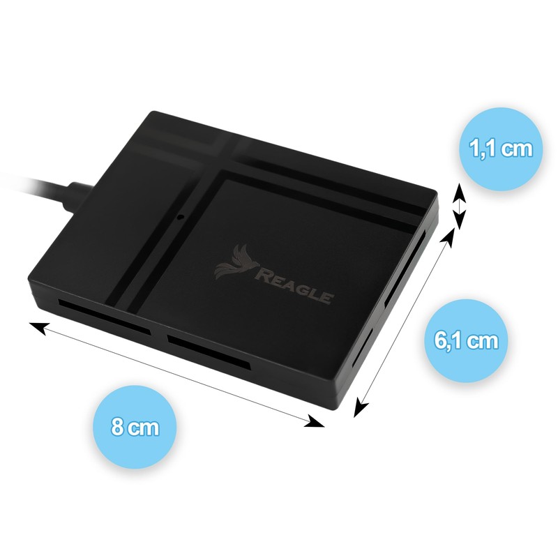 REAGLE 5-in-1 TF SD MS CF XD MicroSD Card Reader