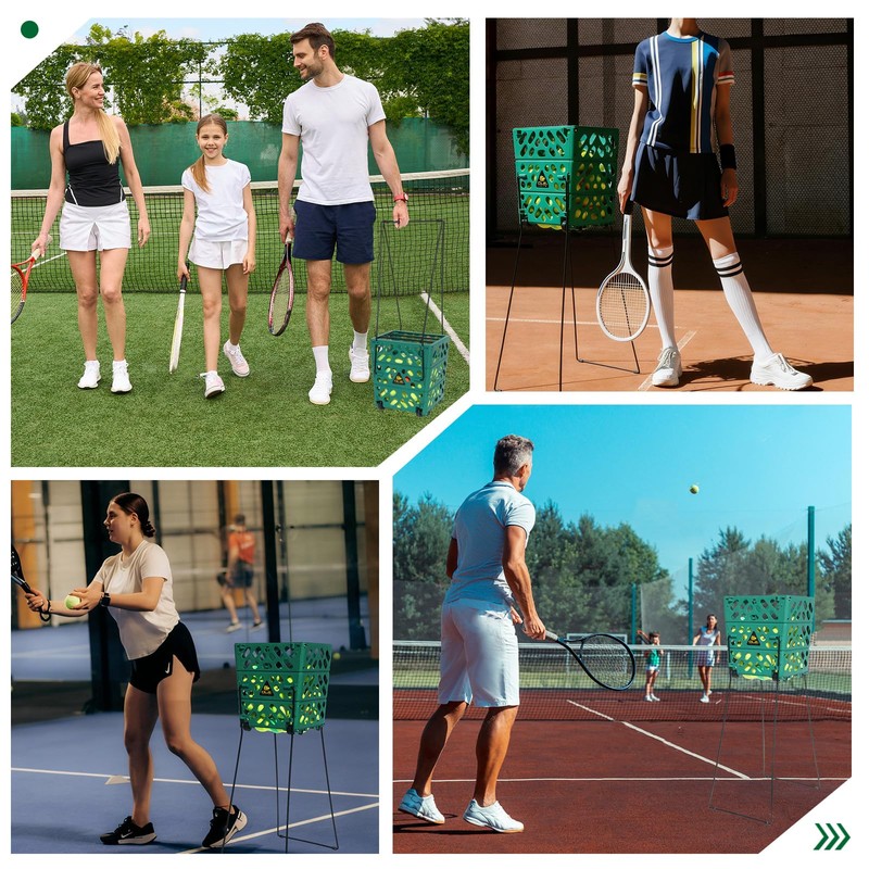 OLE ANDIGO Tennis Ball Basket Tennis Ball Hopper with Wheels