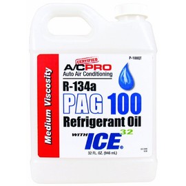 A/C PRO P100UVQT R-134a PAG 100 Refrigerant Oil with UV Dye-32 oz.
