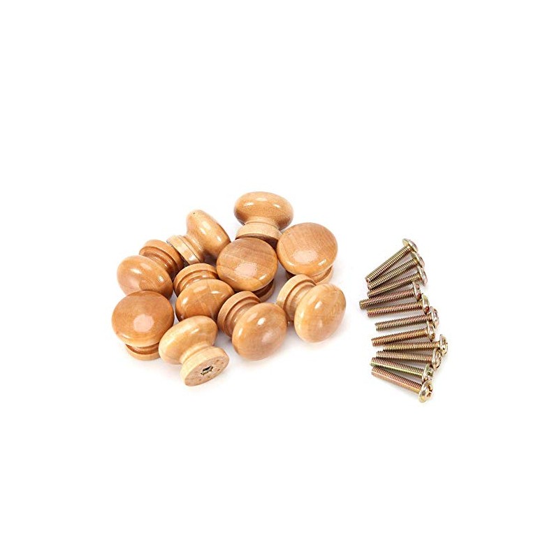 Jeffergarden Drawer Knob, Natural Wooden Furniture, Pack of 10, Push