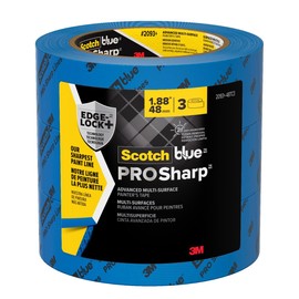 ScotchBlue PROSharp Painter's Tape 2 Inch Wide (1.88 in x 60 yd) 3 Rolls Blue Tape Protects Surfaces and Removes Easily, Edge-Lock Tape for Indoor and Outdoor Use (2093+-48AC3)