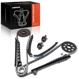 A-Premium Engine Timing Chain Kit W/Tensioner & Guide [fit SOHC, 8,10Cyl 5.4L 6.8L] Compatible with Ford E-150 E-250 E-350 Econoline, Excursion, E-350 E-450 F-150 F-250 F-350 Super Duty, F53 & More