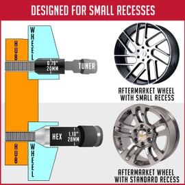 Wheel Accessories Parts 20 Pcs 12mm 1.25 12x1.25 Thread Car Tuner 1.26" Long Lug Nut Chrome Tuner Fits Most Subaru Pass Cars | Nissan Pass Cars with Aftermarket Wheels