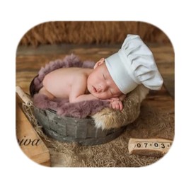 Coberllus Newborn Photography Props Baby Photo Props Chef Hat Headdress for Boys Girls Photography Shoot