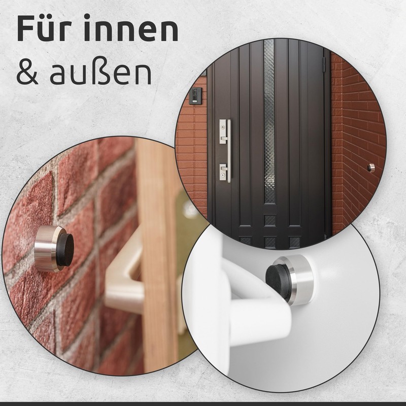 ECENCE Door Stopper Wall Stainless Steel 1 x Wall Buffer