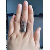 COUYA Polished Stainless Steel Split Style Ring Multilayer Stacked Knuckle