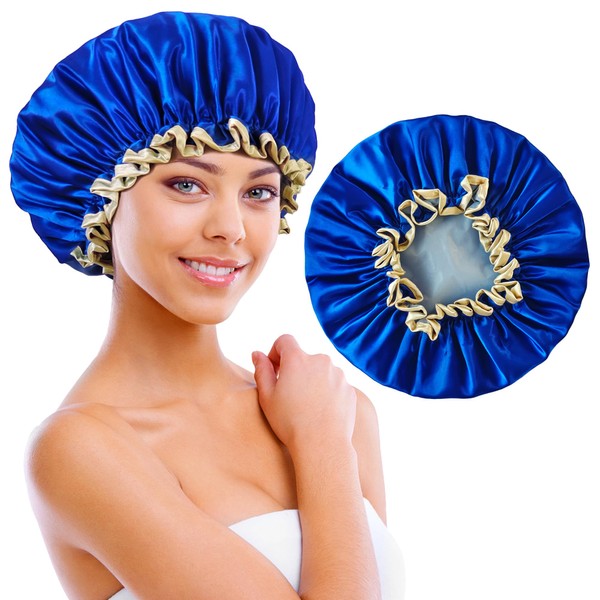 choshion Shower Cap Reusable Waterproof, Large Shower Cap for Women,