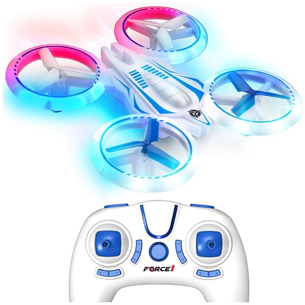 Force1 UFO 4000 LED Mini Drone for Kids - Remote Control Drone, Small RC Quadcopter for Beginners with 2 Drone Batteries
