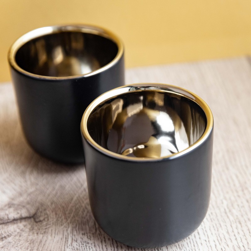 La Cafetière Double Walled Ceramic Espresso Mugs, Set of Two,