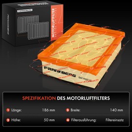 Frankberg 4x Air Filter Insert Compatible with Polo 6N2 Lu.po 6E1 6X1 Ca.ddy II MPV 9K9B 9K9A Cordoba 6K2 6K5 Arosa 6H1 Polo Variant 6V5 Replace# 030129620C