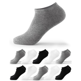 Occulto Women's Trainer Socks Pack of 10 (Model: Alexa), Black White Grey, 35 - 38