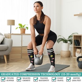 8 Pairs Compression Socks - Compression Socks Women & Men Circulation - Best for Medical, Running, Athletic, Flight, Travel