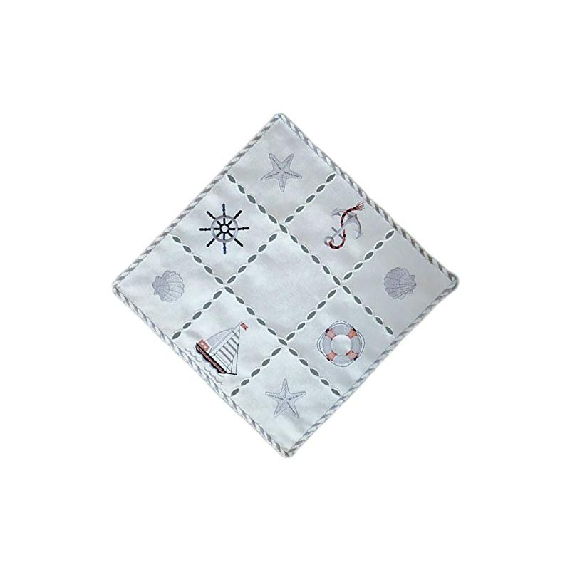 Raebel Tablecloth Table Runner Table Cloth Maritime Embroidery Wool White