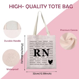 LEVLO Registered Nurse Tote Bag Gift for Registered Nurses Graduation Gift for Nurses Students Stuff Bag, rn 3t