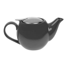 Olympia Cafe Teapot in Charcoal with Removable Filter - Stoneware - 510 ml 18 Oz