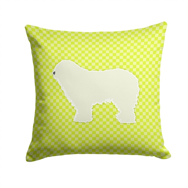 Caroline's Treasures BB3855PW1414 Komondor Checkerboard Green Fabric Decorative Pillow Machine