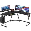 SHW 51 x 51 Inches Vista L-Shaped Desk with Monitor