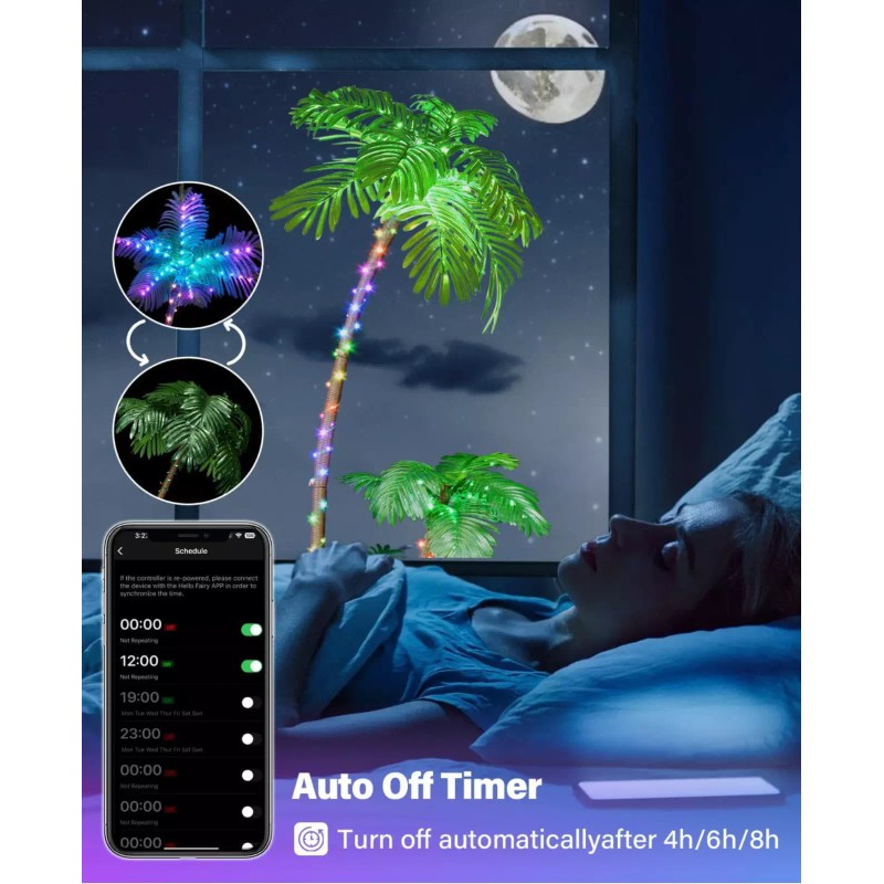 AvatarControls 3 Trunks Pre Lit 7FT 242 LED Smart Lighted