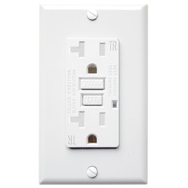 AH Lighting GFCI Outlet 20A Standard Decorative Tamper Resistant Duplex Receptacle with LED Indicator, Ground Fault Circuit Interrupter, Safelock Protection, UL Listed, White