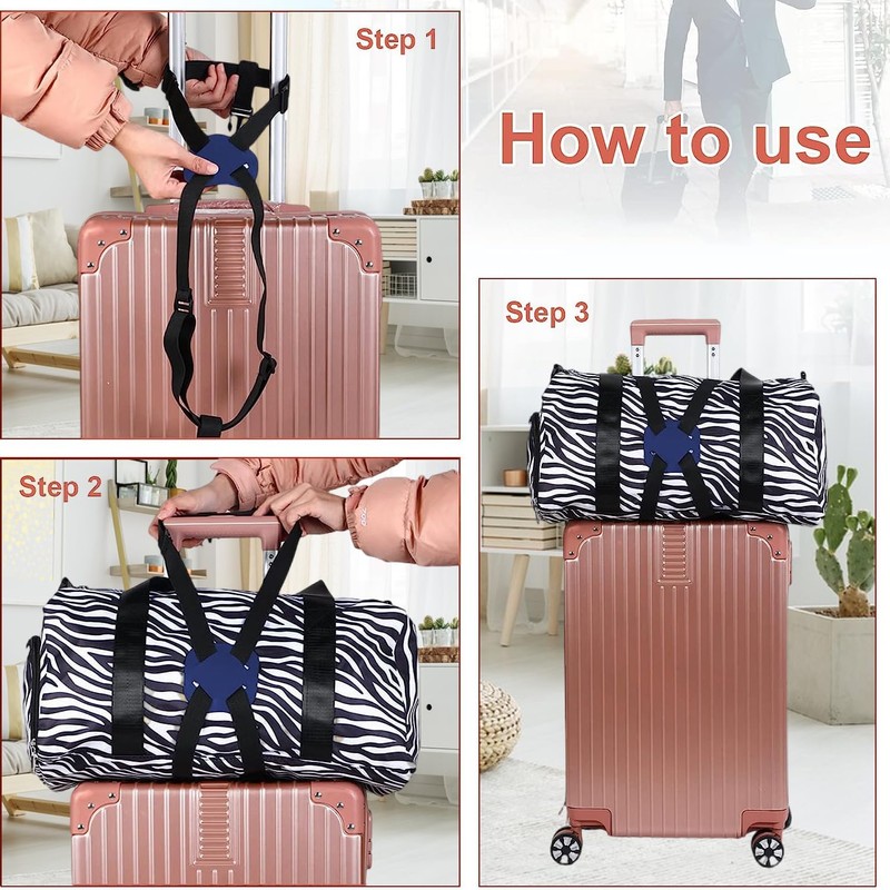 Bytebliss 4 Pack Luggage Straps Set,Suitcase, TSA Approved Travel Accessories