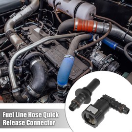 X AUTOHAUX 2pcs 9.89mm SAE to 10.5mm 90 Degree Fuel Line Hose Quick Release Connector Cut Off Hose