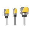 Set of 3 U-Groove Bits, Dish Cutter, Round Groove, Round