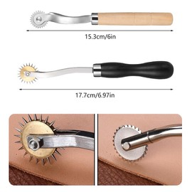 Sewing Pattern Wheel with Wooden Handle, Copy Wheel, Marking Wheel, Tailor Wheel, Sewing Pattern Wheel, Tracking Wheel, Sewing Tool, Needle Point Tracking Wheel, Pack of 2