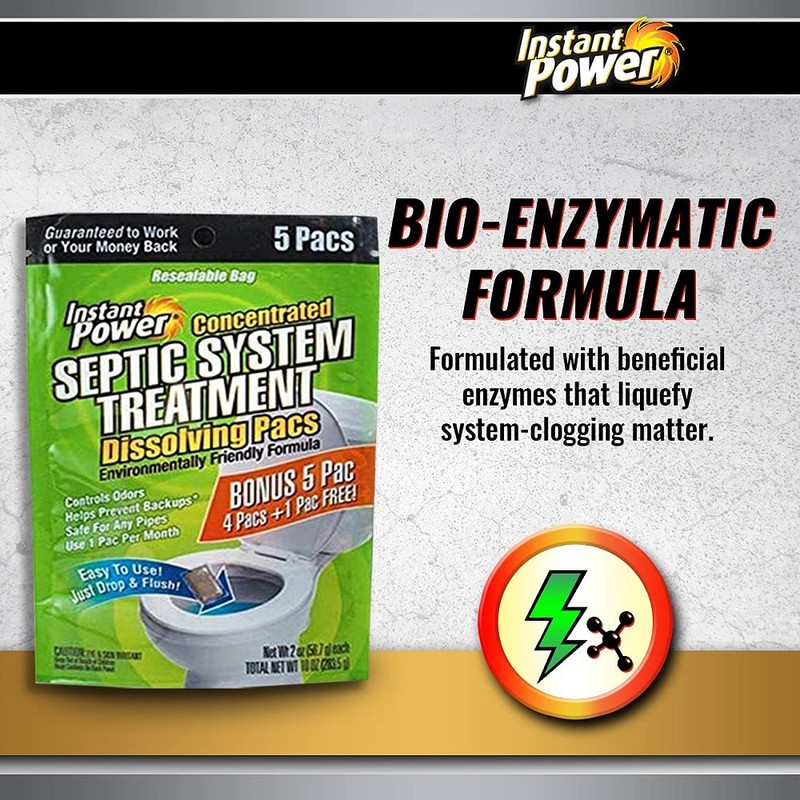 Instant Power Septic System Treatment Dissolving Pacs - Septic Tank
