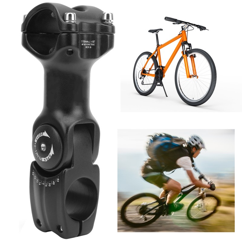 LUNJE 31.8x110mm Mountain Bicycle Angle Adjustable Handlebar Stem Riser Aluminium