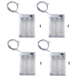 LAMPVPATH (Pack of 4) 3 AA Battery Holder with Switch, 4.5V Battery Holder with Switch, 3X 1.5V AA Battery Holder with Leads and Switch - Transparent